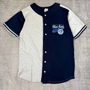 Toronto Blue Jays Jersey Mens Large Gray Baseball Vtg 1996 CGW Tail Swoop MLB